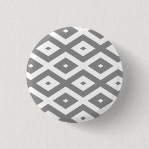 Graues und weißes Diamantmuster Button