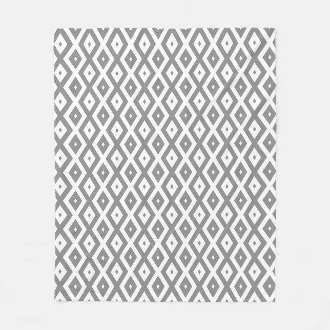 Graues und weißes Diamantmuster Fleecedecke (Vorderseite)