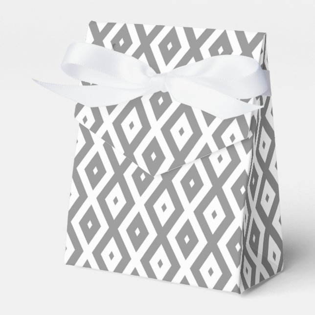 Graues und weißes Diamantmuster Geschenkschachtel (Vorderseite)