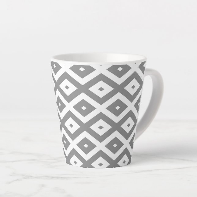 Graues und weißes Diamantmuster Milchtasse (Rechte Ecke)