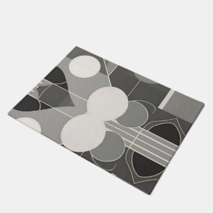 Graues und weißes geometrisches Design mit Schaltk Fußmatte