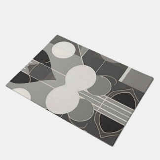 Graues und weißes geometrisches Design mit Schaltk Fußmatte