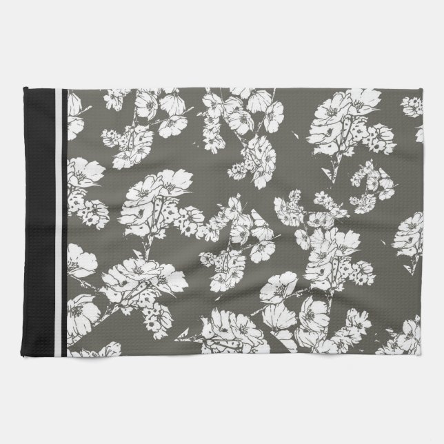 Graues und weißes Geschirrtuch (Horizontal)