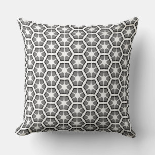 Graues und weißes Hexagon-Pattern-Kissen Kissen