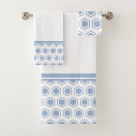 Graues und weißes hexagonales Muster Badhandtuch Set