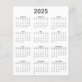 Graues und weißes Kalenderpapier 2025 für das Jahr
