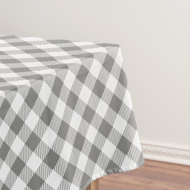 Graues und weißes Kariertes Design Tischdecke (Beispiel)