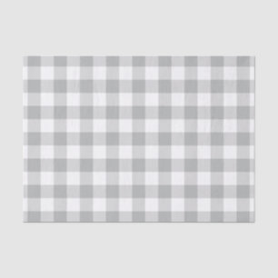 Graues und weißes Kariertes Gingham-Gewebe Seidenpapier