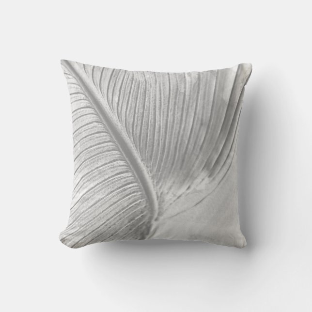 Graues und weißes künstlerisches Design Kissen (Vorderseite)