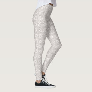 Graues und weißes Mandala-Muster Leggings