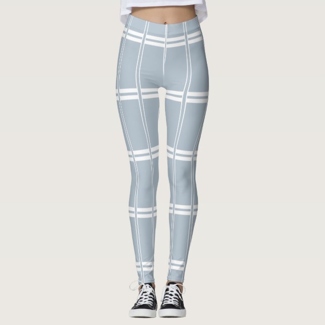 Graues und weißes Muster Leggings (Vorderseite)