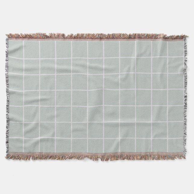 Graues und weißes Quadrat-Muster Decke (Vorderseite)