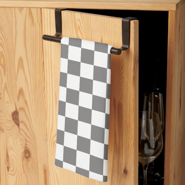 Graues und weißes Schachtel Küchentuch (Drittel gefaltet)