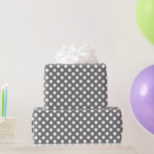 Graues und weißes Tupfen-Packpapier Geschenkpapier