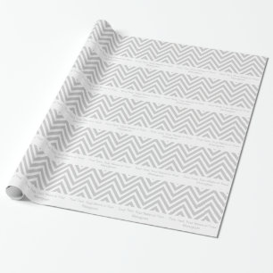 Graues und weißes Zickzack personalisiert Geschenkpapier