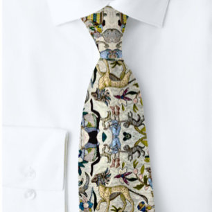 Graues Viktorianisches Europa Tiere Neck Tie Krawatte