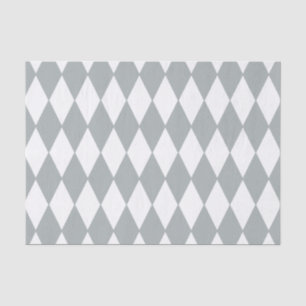 Graues Weiß-Harlekin-Muster Seidenpapier