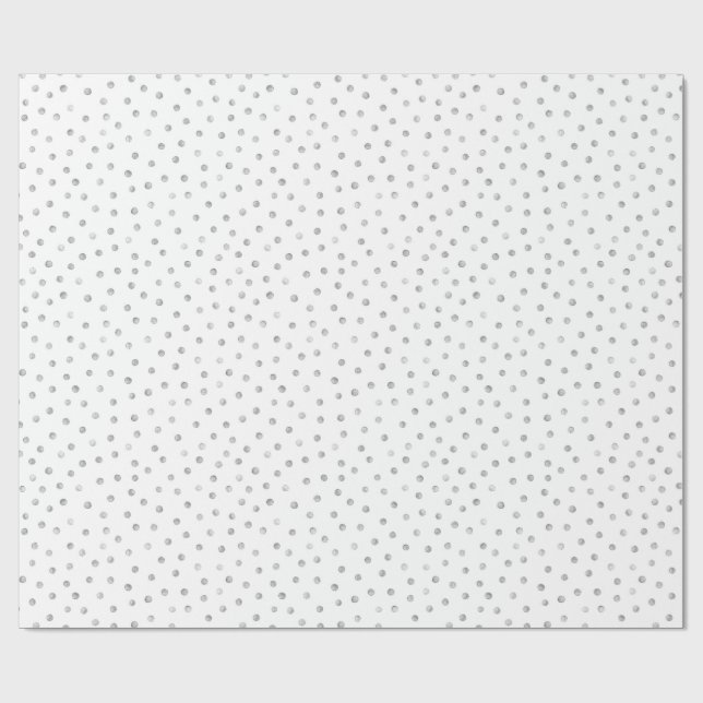 Graues Weißconfetti-Punkt-Muster Geschenkpapier (Flach)