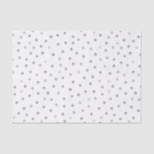 Graues Weißconfetti-Punkt-Muster Seidenpapier