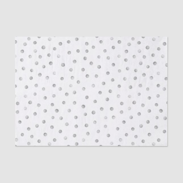 Graues Weißconfetti-Punkt-Muster Seidenpapier (Vorderseite)