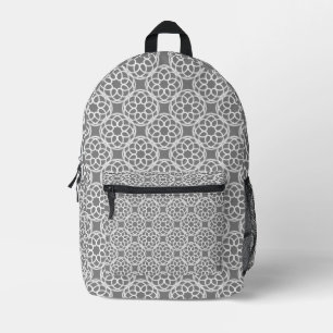 Graues weißes geometrisches nahtloses Muster Bedruckter Rucksack