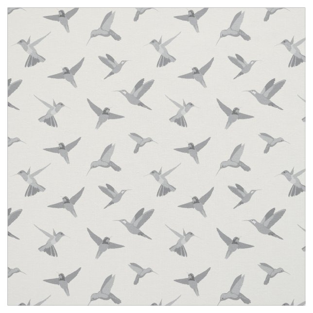 Graues weißes Hummingbird-Muster Stoff (Muster)