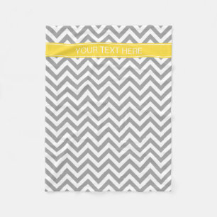 Graues weißes LG Zickzack Ananas Monogramm Fleecedecke
