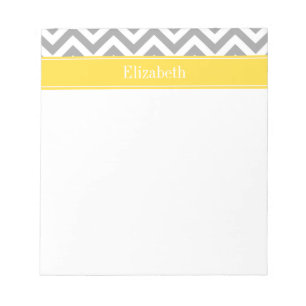 Graues weißes LG Zickzack Ananas Monogramm Notizblock