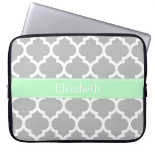 Graues weißes marokkanisches #5 Mini Name Monogram Laptopschutzhülle