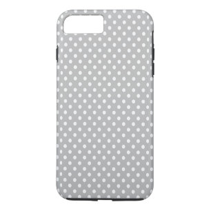 Graues weißes Polka Dots Muster iPhone 8 Plus/7 Plus Hülle