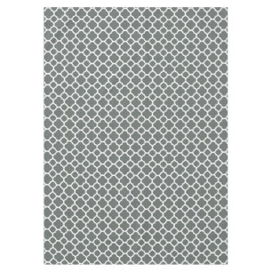 Graues, weißes Quatrefolienmuster Tischdecke