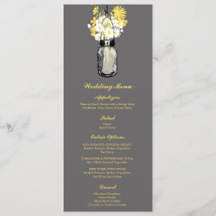 Graues, weißes und gelbes Wedding Menü des Menükarte