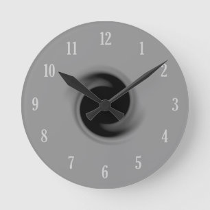 Graues, wirbeliges schwarzes Loch Runde Wanduhr