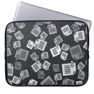 Graues XLS-Dateidokument. Download xls Button-Symb Laptopschutzhülle