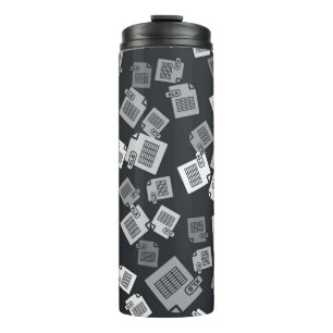 Graues XLS-Dateidokument. Download xls Button-Symb Thermosbecher