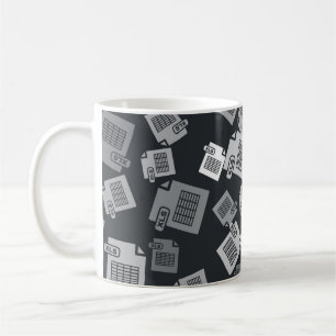 Graues XLS-Dateidokument. xls button icon i herunt Kaffeetasse
