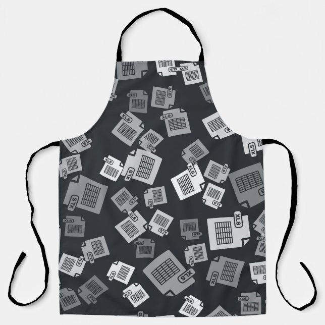 Graues XLS-Dateidokument. xls button icon i herunt Schürze (Vorderseite)