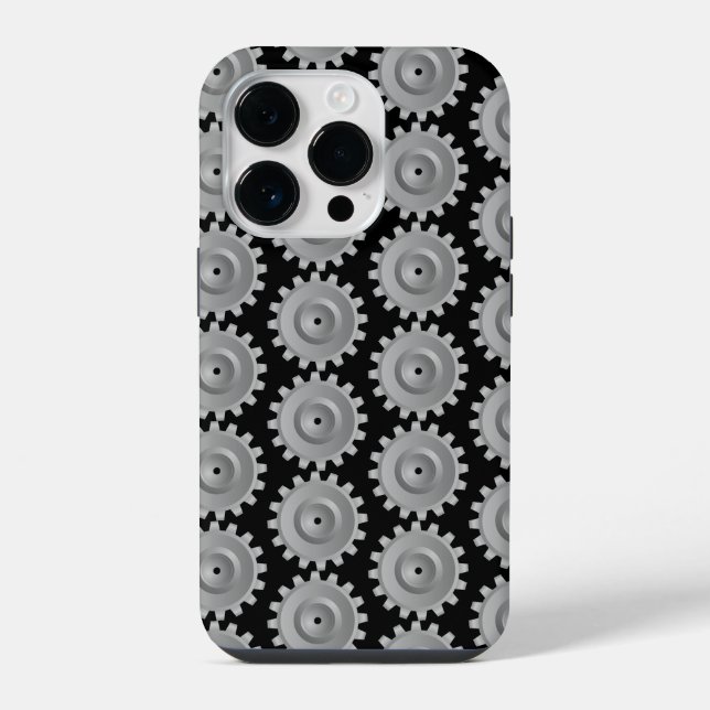 Graues Zahnrad iPhone 14 Pro Hülle (Rückseite)
