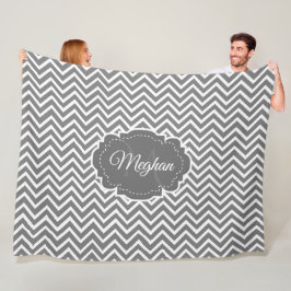 Graues, Zickzack Personalisiertes Fleece Blanket