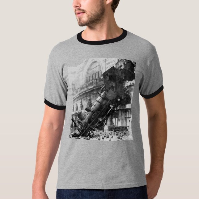 Graues Zug-Wrack-Wecker-T-Shirt T-Shirt (Vorderseite)