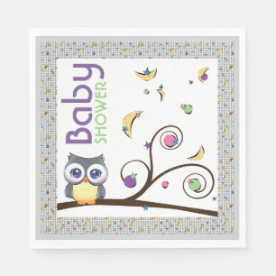Graueule geschlechtsneutrale Babyparty Mond Stern Serviette