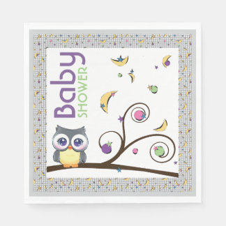 Graueule geschlechtsneutrale Babyparty Mond Stern Serviette