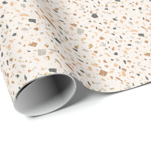 Graufarbene Terrazzo-Textur nahtloses Muster Geschenkpapier