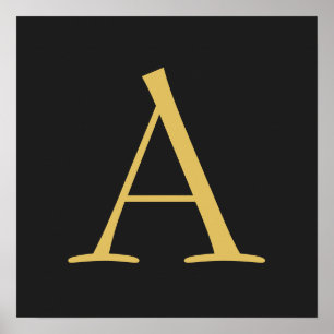 Graufarbige Monogramm Beruflich Poster