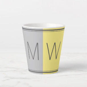 Graugelb   Modern   MOTIVIEREND   MONOGRAMM Milchtasse