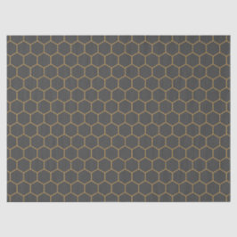 Graugelbe Honeycomb Hexagon Muster Trendy Chic Seidenpapier