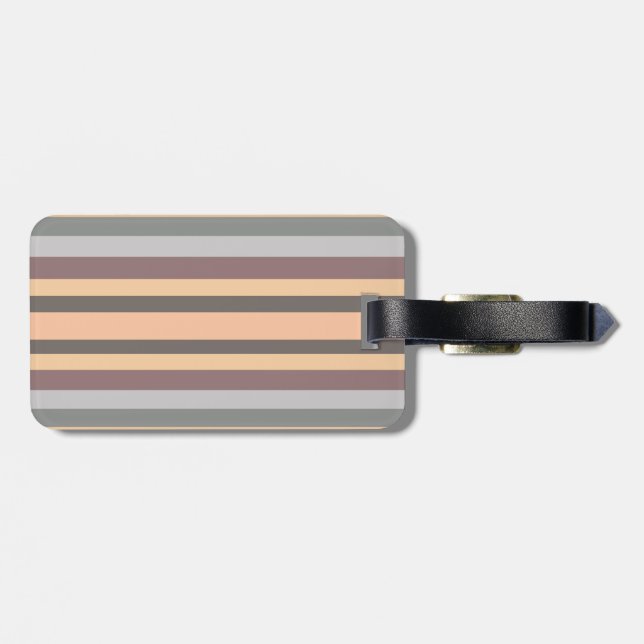 Graugelbe Lila Streifen Gepäckanhänger (Rückseite horizontal)