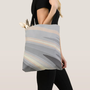 Graugelbe Rosa Wellen Tasche