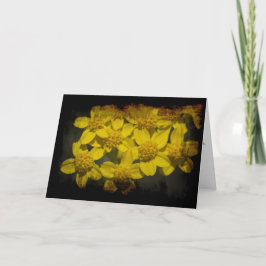 Graugelbe Wildblumen Valentin Feiertagskarte