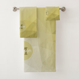 Graugelber Ober Mesh cooles Muster Monogramm Badhandtuch Set